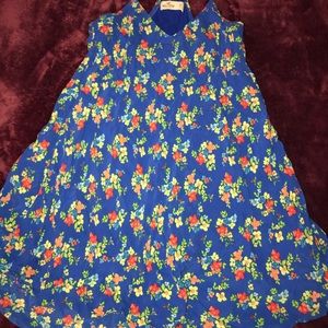 Hollister flowered blue dress mid thigh size xs